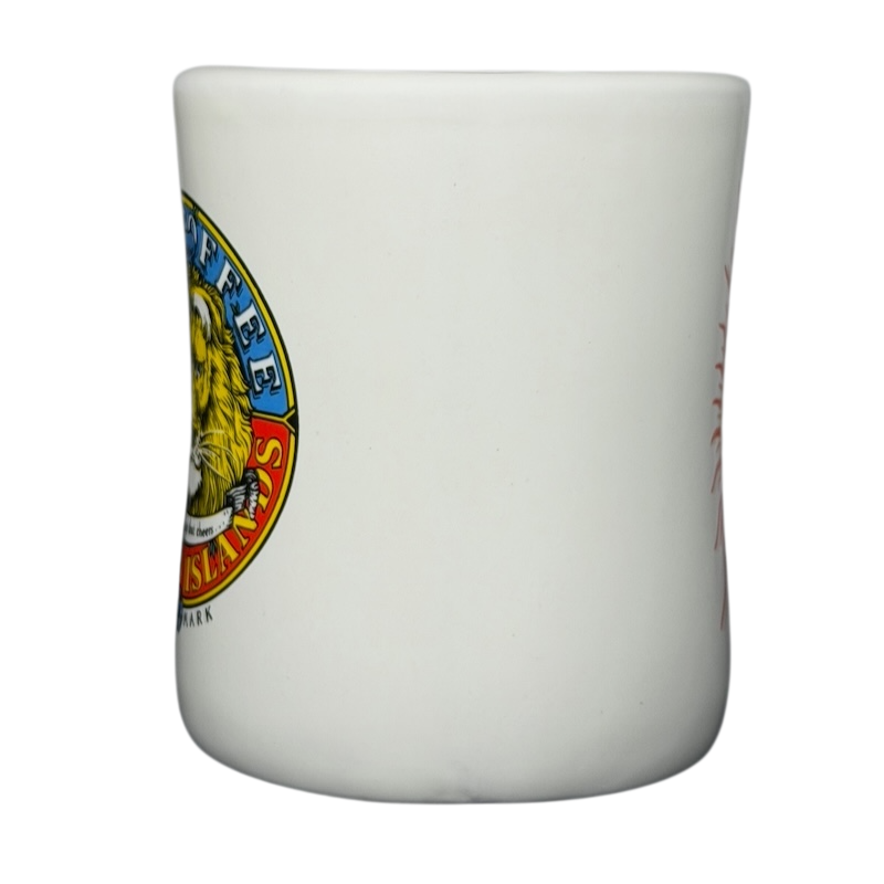 Lion Coffee vintage Mug featuring colorful lion logo and classic round design