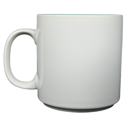 LISA poetry vintage mug Papel with a sleek white exterior and green interior for a stylish coffee experience