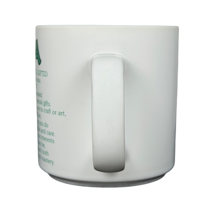 LISA poetry vintage mug Papel with green interior and thoughtful quotes on the exterior