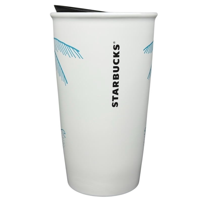 Local Collection San Diego Tumbler Starbucks featuring palm tree designs and a sleek white finish