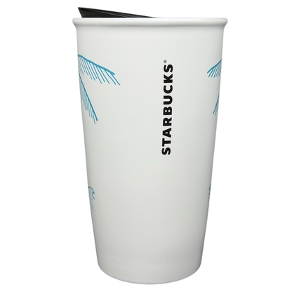Local Collection San Diego Tumbler Starbucks featuring palm tree designs and a sleek white finish