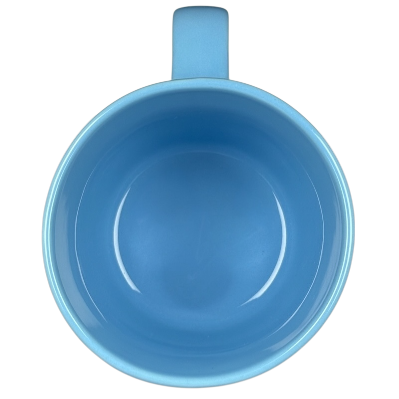 Looney Tunes 3D embossed Six Flags mug in blue with a smooth interior for enjoying beverages