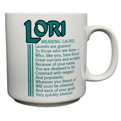 LORI Poetry Name Mug Papel with inspirational meaning and elegant design for gift giving