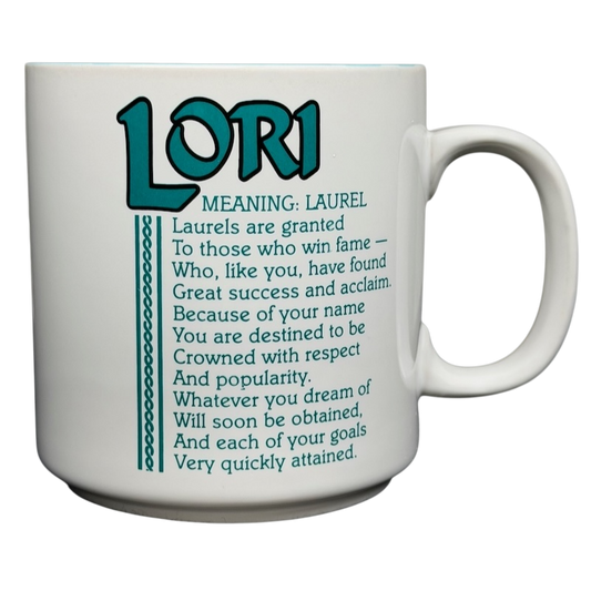 LORI Poetry Name Mug Papel with inspirational meaning and elegant design for gift giving