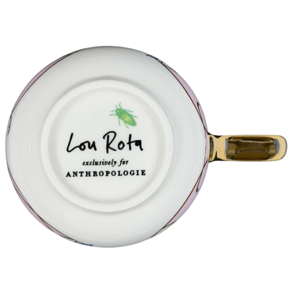 Lou Rota Nature Table Monogram Initial Mug Anthropologie featuring a gold handle and decorative design