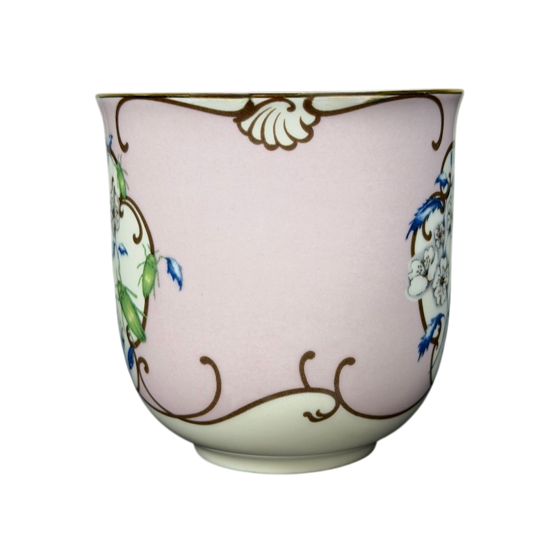 Lou Rota Nature Table Monogram Initial Mug Anthropologie in Pink with Floral Design