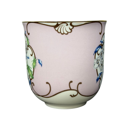 Lou Rota Nature Table Monogram Initial Mug Anthropologie in Pink with Floral Design
