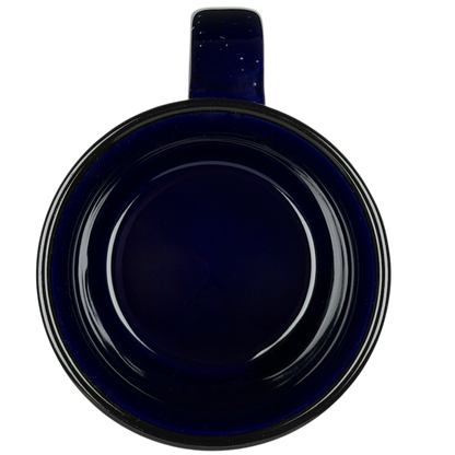 Deep blue Louder With Crowder Mug featuring a smooth glossy finish and classic round shape