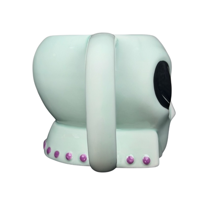 Lyon Motion Products vintage alien mug featuring a unique green alien design with a handle