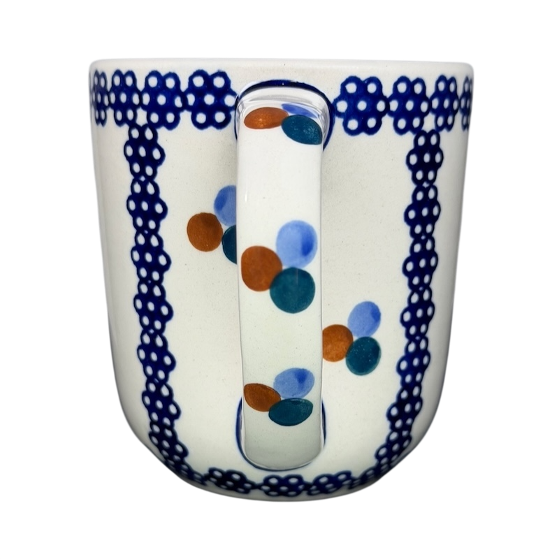 Polish Pottery Boleslawiec Blue Geometric Circles Mug Manufaktura with a decorative design
