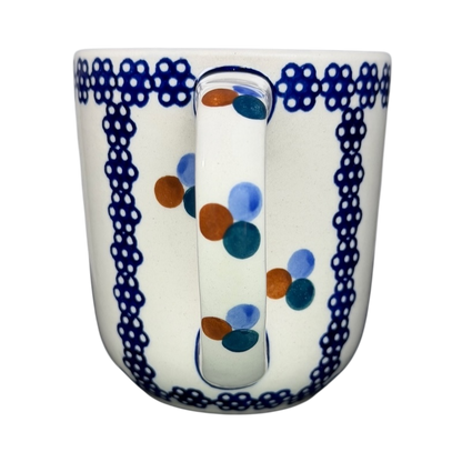 Polish Pottery Boleslawiec Blue Geometric Circles Mug Manufaktura with a decorative design
