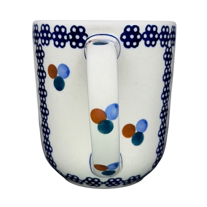 Polish Pottery Boleslawiec Blue Geometric Circles Mug Manufaktura with decorative patterns and handle