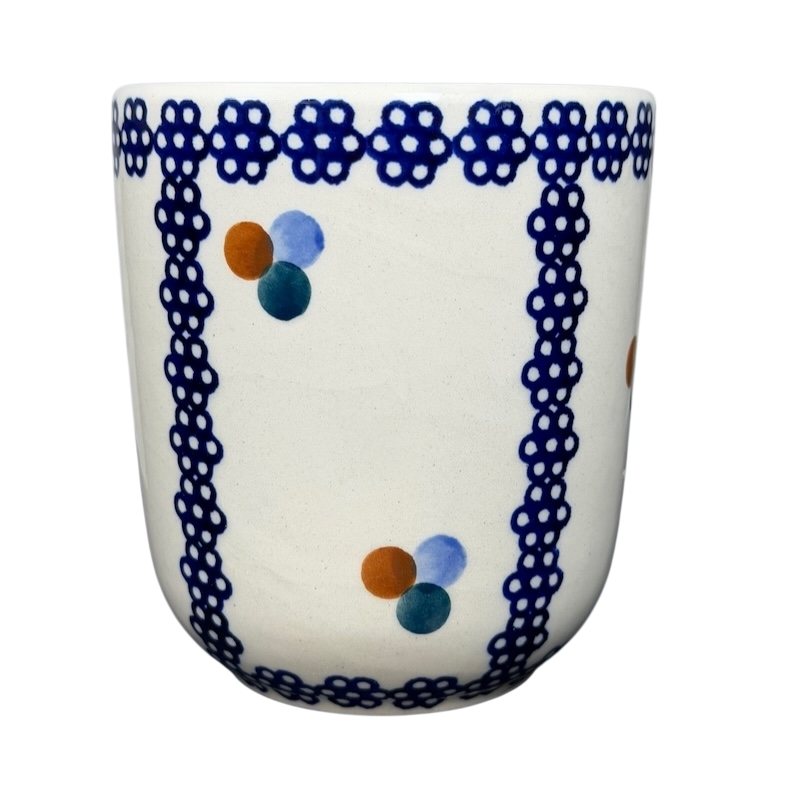 Polish Pottery Boleslawiec Blue Geometric Circles Mug Manufaktura with colorful design and intricate detailing