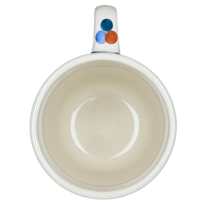 Interior view of Polish Pottery Boleslawiec Blue Geometric Circles Mug Manufaktura showing its smooth finish