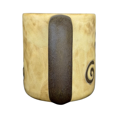 Mara Mexico Hopi healing hand collectible mug with detailed spiral design on the side