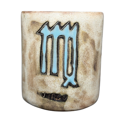 Virgo Astrology Zodiac Mug Mara Mexico with a unique design and blue accents featuring the Virgo symbol