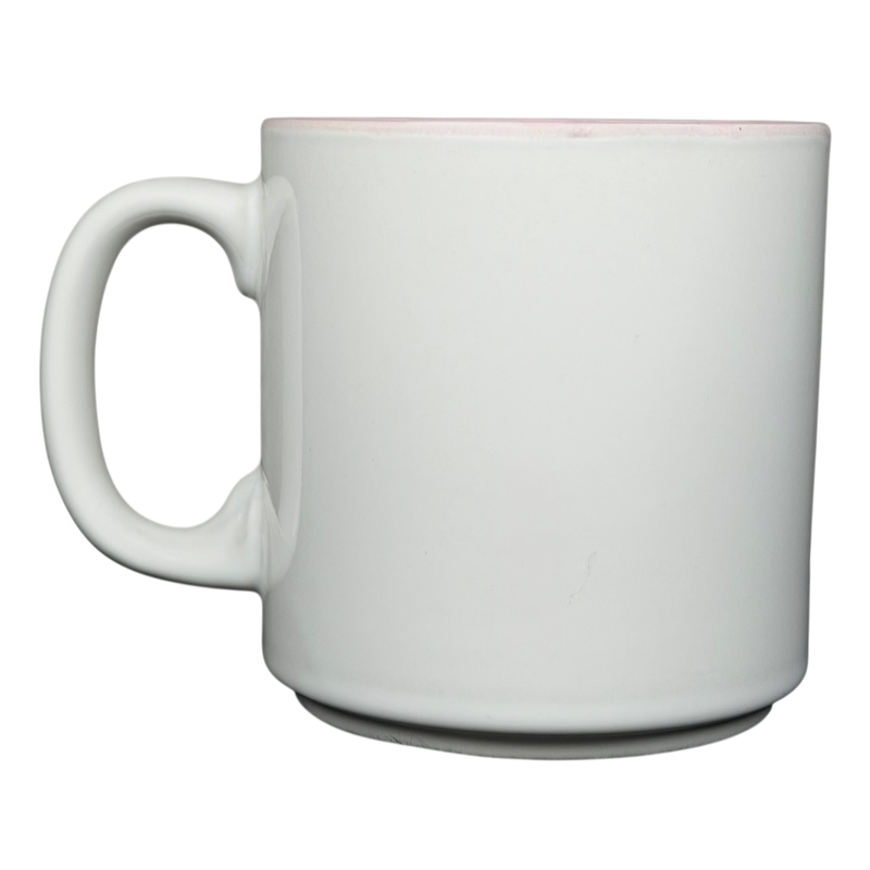 White Papel mug featuring vintage Marilyn poetry design with a simple handle