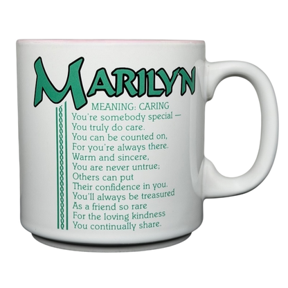 Marilyn poetry mug vintage featuring heartfelt poem about caring and friendship