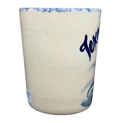 Texas Bluebonnet Pottery Mug Marshall Brand featuring a rustic design and handcrafted finish