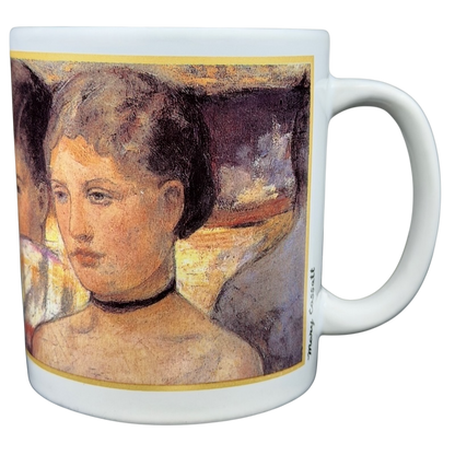 Mary Cassatt The Loge Mug Cafe Arts featuring an iconic art print of a woman in a theater setting