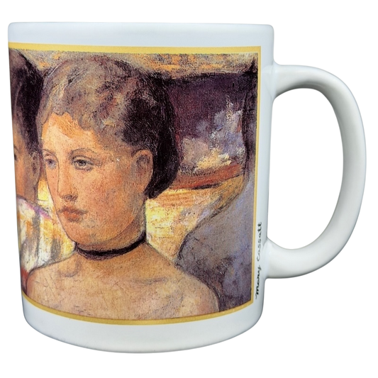Mary Cassatt The Loge Mug Cafe Arts featuring an iconic art print of a woman in a theater setting