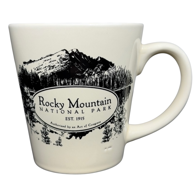 Rocky Mountain National Park Mug McGovern And Company featuring scenic mountain design and established date