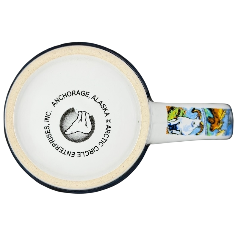 Bottom view of McKinley Explorer Alaska mug from Arctic Circle Enterprises featuring scenic design