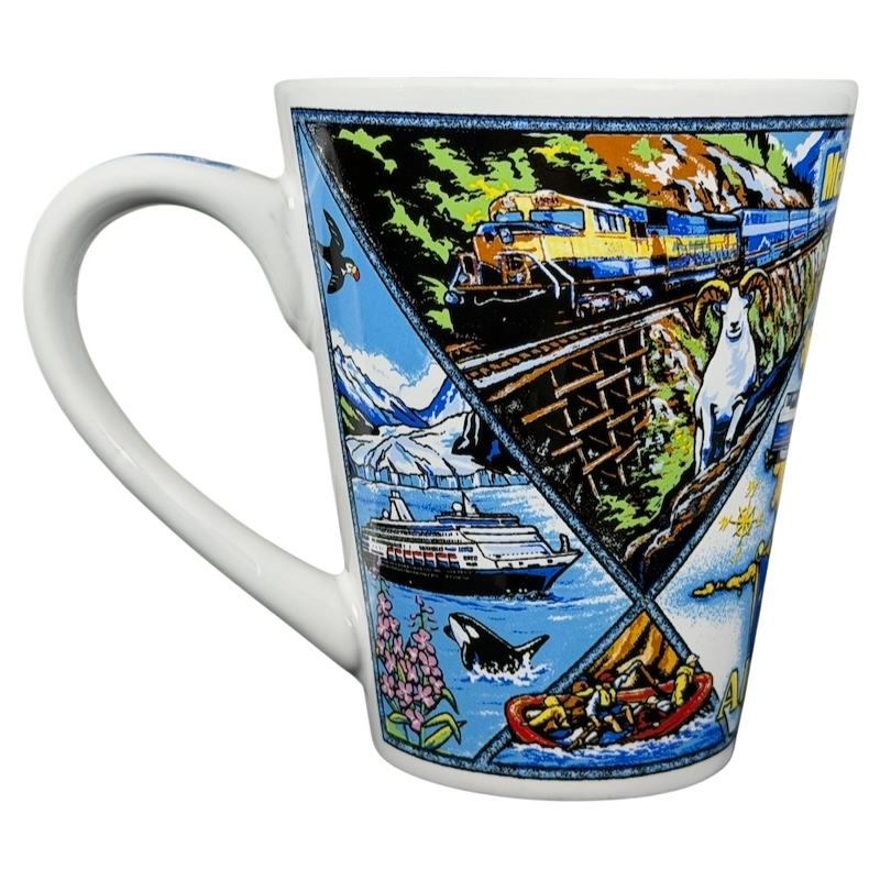 McKinley Explorer Alaska mug featuring scenic landscapes and wildlife illustrations
