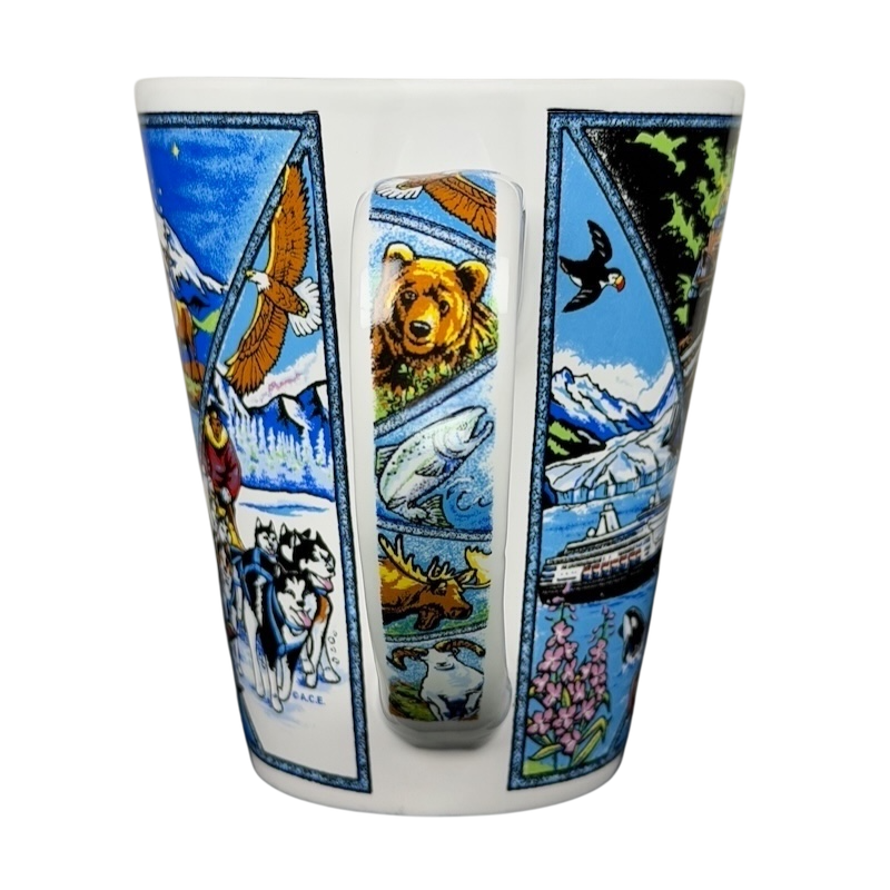 McKinley Explorer Alaska mug featuring vibrant wildlife and scenic designs from Alaska