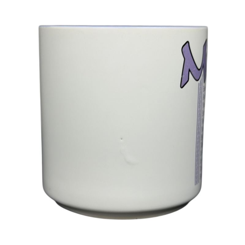 MICHELLE Poetry Name Mug Papel in white with a simple modern design and purple lettering