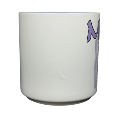 MICHELLE Poetry Name Mug Papel in white with a simple modern design and purple lettering