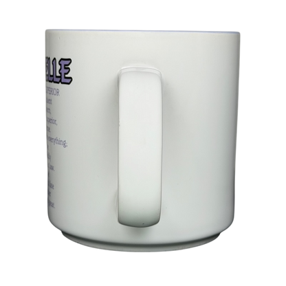 MICHELLE Poetry Name Mug Papel with colorful text celebrating the name Michelle