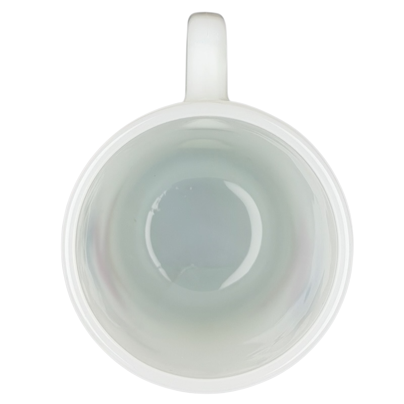 Mickey Mouse Fantasia Pepsi milk glass mug showing the inner design and color