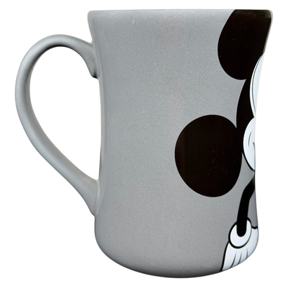 Mickey Mouse MM gray mug featuring a classic Mickey Mouse design with black accents