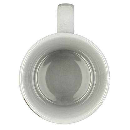 Mickey Mouse MM gray mug with a smooth finish, perfect for coffee or tea lovers