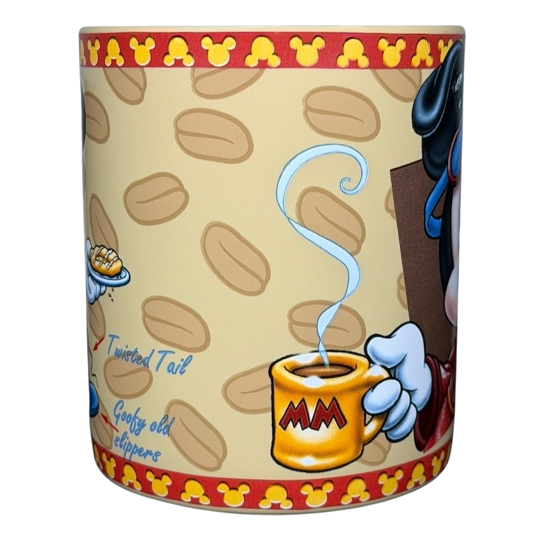 Disney Mickey Mouse Mornings Aren't Pretty jumbo mug featuring a whimsical design with Mickey and coffee steam