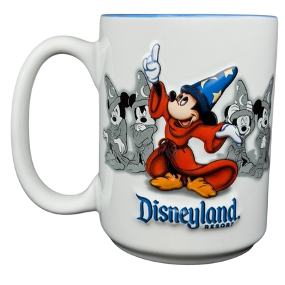 Mickey Mouse Sorcerer Disneyland Mug featuring classic Mickey design and Disneyland logo