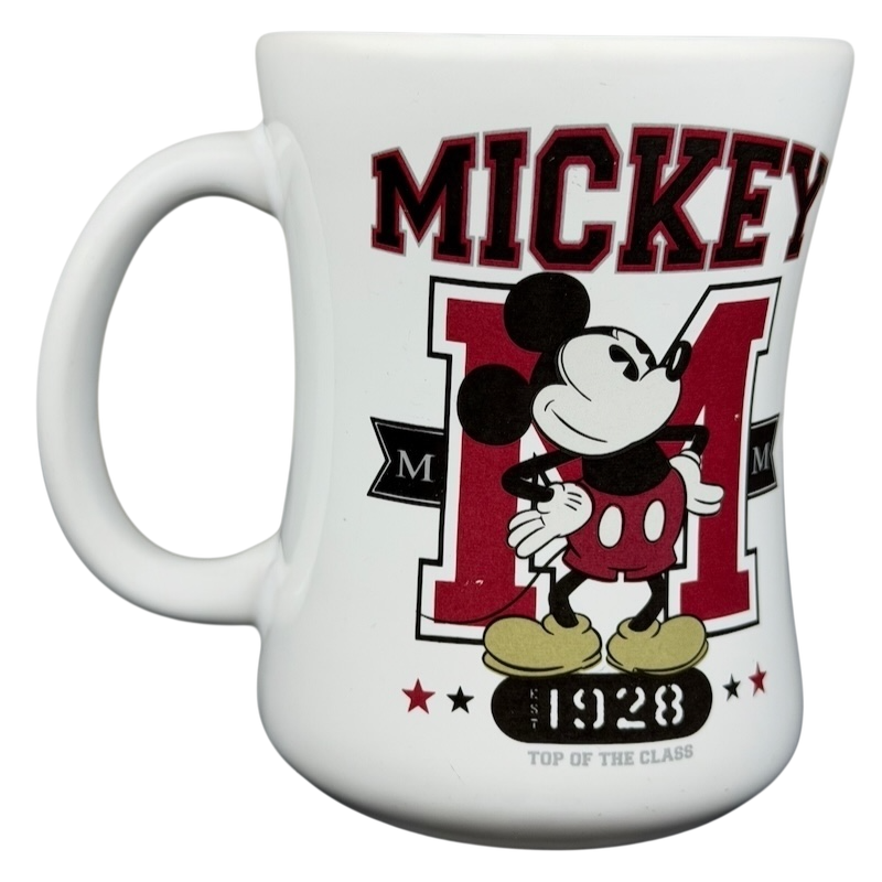 Disney Mickey Mouse Top of The Class 1928 mug featuring a playful design with classic Mickey Mouse