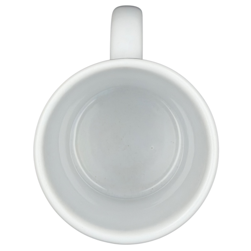 Inside view of a white ceramic Mickey Mouse Top of The Class 1928 mug designed for Disney fans