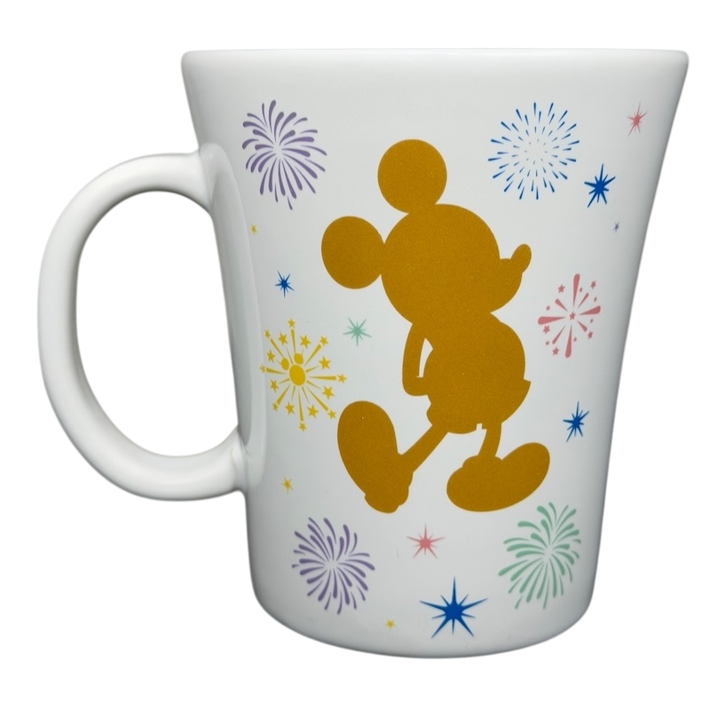 Mickey Mouse Unlock Your Imagination Fireworks Mug Disney Parks featuring colorful fireworks design