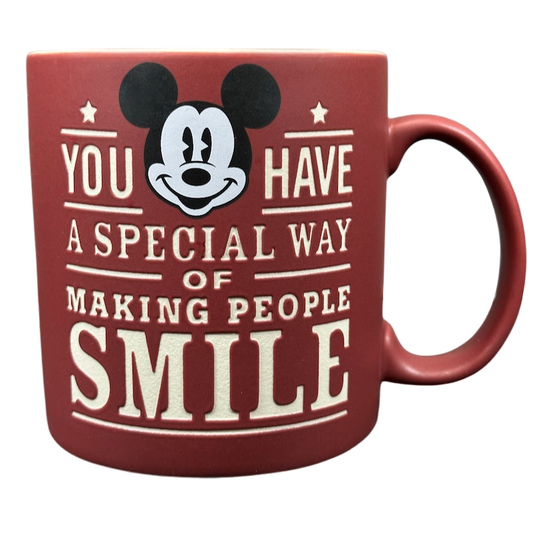 Disney Mickey Mouse vintage smile mug with cheerful message and iconic character design