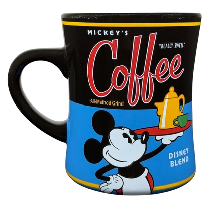 Mickey's Really Swell Coffee Disney Blend Mickey Mouse Mug featuring a vintage design with Mickey Mouse