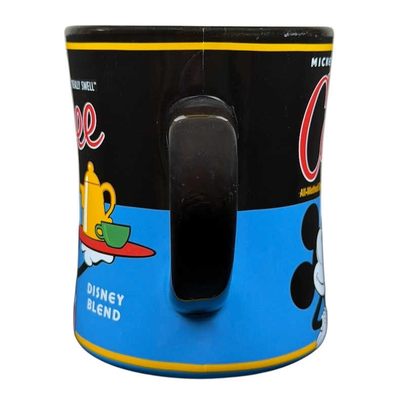 Mickey's Really Swell Coffee Disney Blend Mickey Mouse Mug featuring colorful designs and easy grip handle