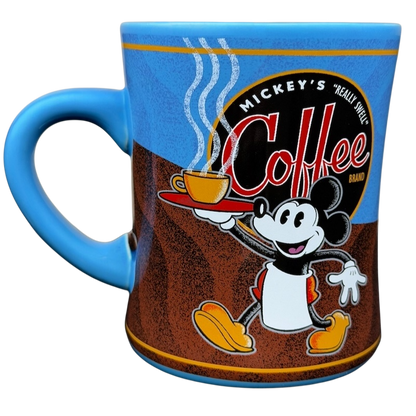 Disney Mickey's Really Swell Coffee vintage mug featuring Mickey Mouse with a coffee cup design