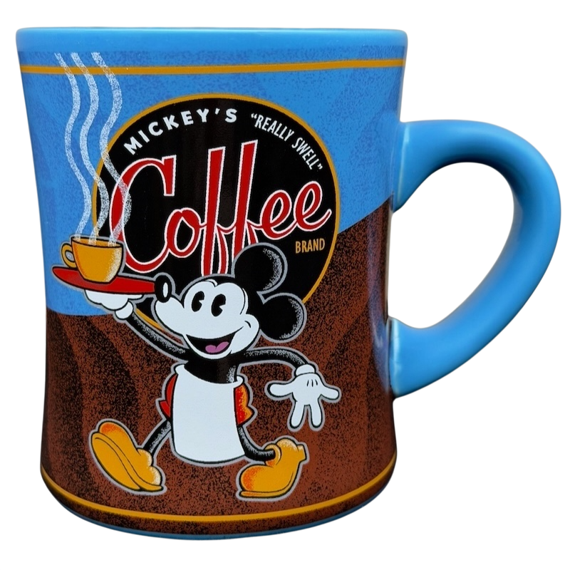 Mickey's Really Swell Coffee vintage mug featuring classic Mickey Mouse design in vibrant colors