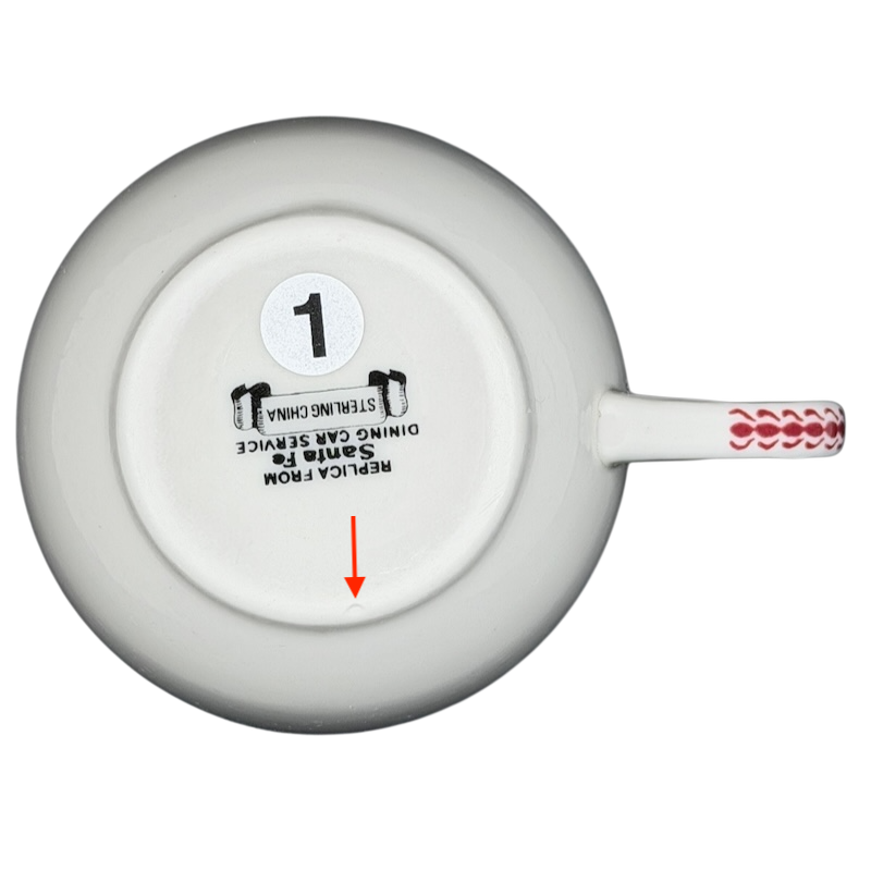 Bottom view of Otagiri Mimbreno Santa Fe Replica Mug with clear markings and sturdy handle