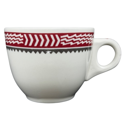 Otagiri Mimbreno Santa Fe Replica Mug with Red and Black Geometric Patterns on White Ceramic