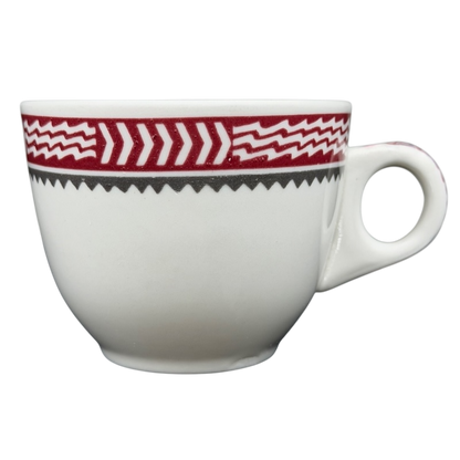 Mimbreno Santa Fe Replica Mug featuring Native American inspired patterns in red and black