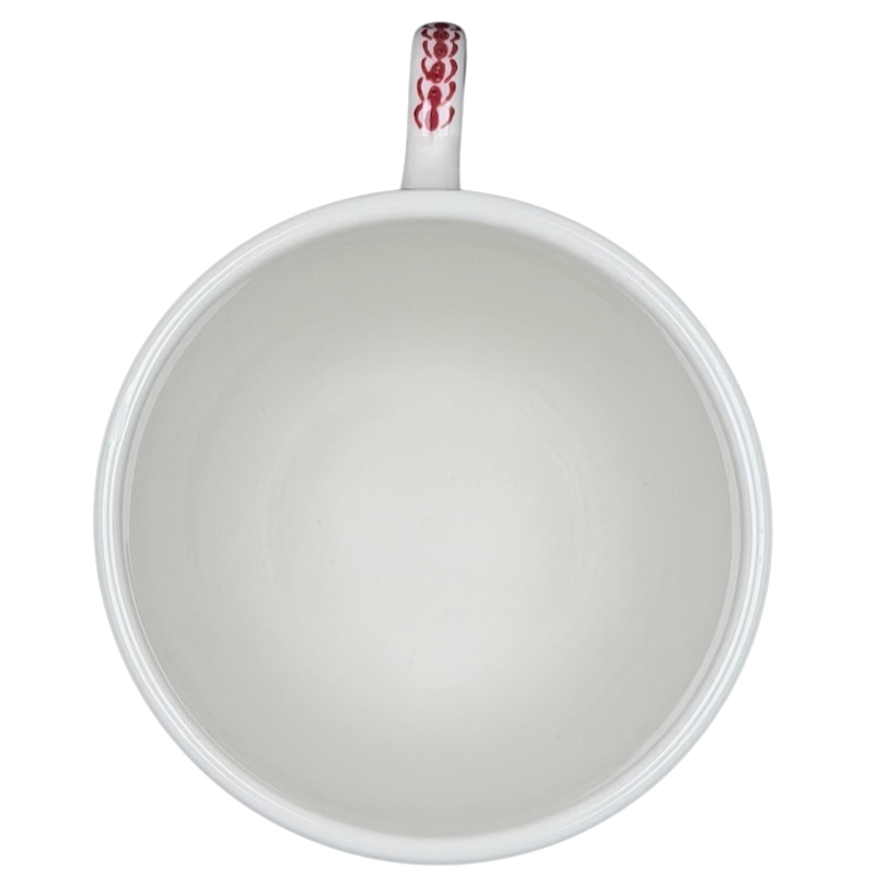 Inside view of Mimbreno Santa Fe Replica Mug by Otagiri with smooth white finish