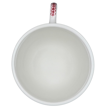 Inside view of Mimbreno Santa Fe Replica Mug by Otagiri with smooth white finish